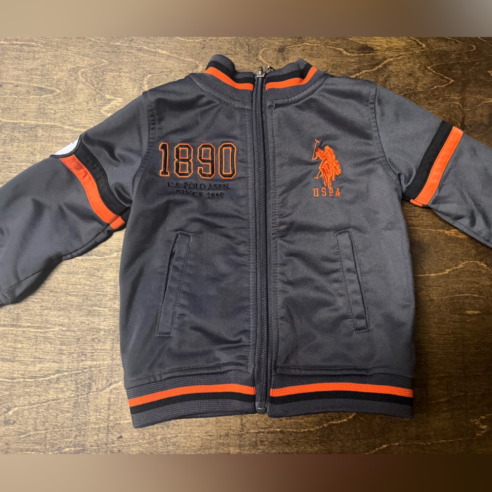 U.S. Polo Assn. Charcoal and Orange Kids Jacket